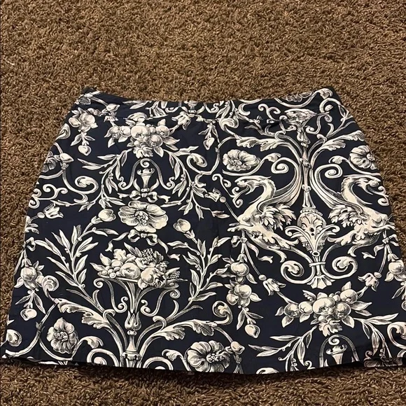 Villager White and Blue Patterned Skirt - Picture 7 of 8